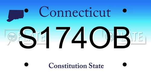 S174OB Connecticut License Plate