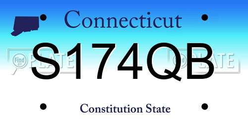 S174QB Connecticut License Plate