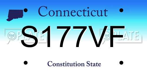 S177VF Connecticut License Plate