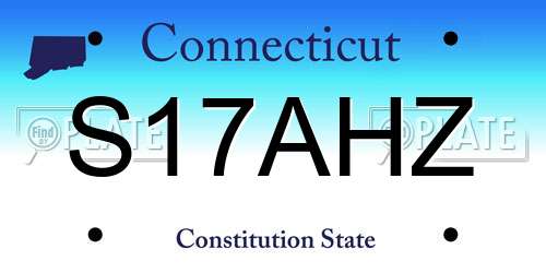 S17AHZ Connecticut License Plate