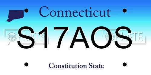 S17AOS Connecticut License Plate