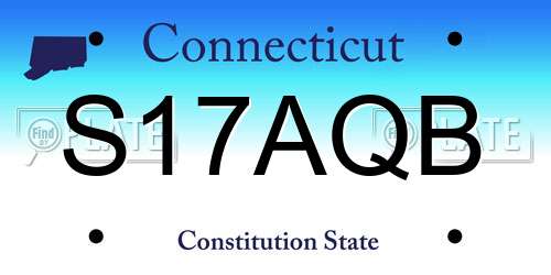 S17AQB Connecticut License Plate