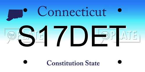 S17DET Connecticut License Plate
