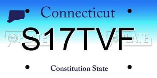 S17TVF Connecticut License Plate