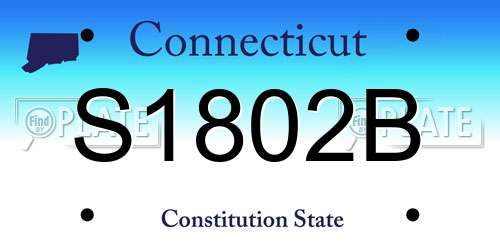 S1802B Connecticut License Plate