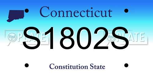 S1802S Connecticut License Plate