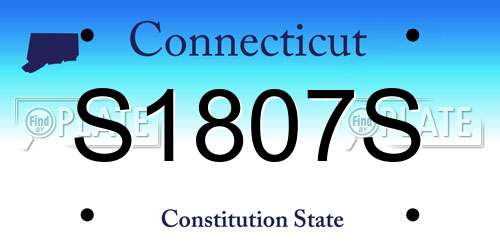 S1807S Connecticut License Plate