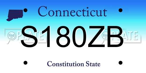 S180ZB Connecticut License Plate