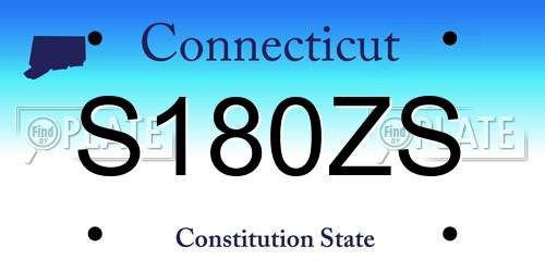 S180ZS Connecticut License Plate