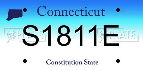 S1811E Connecticut License Plate