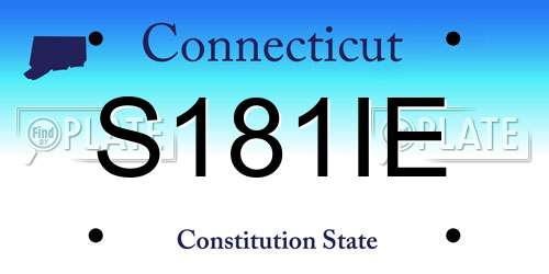 S181IE Connecticut License Plate