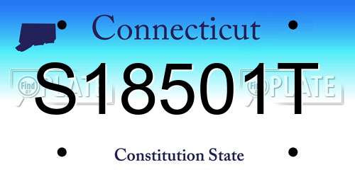 S18501T Connecticut License Plate