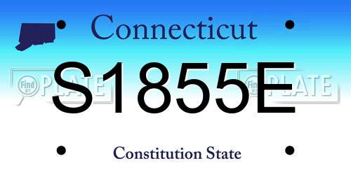 S1855E Connecticut License Plate