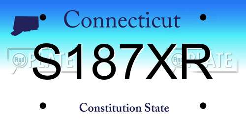 S187XR Connecticut License Plate
