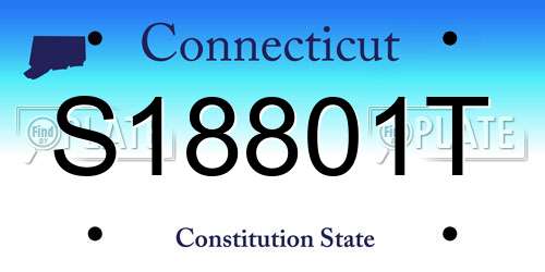 S18801T Connecticut License Plate