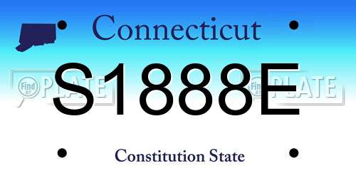 S1888E Connecticut License Plate