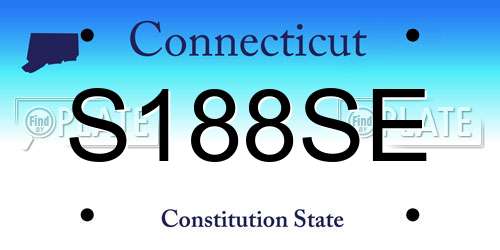 S188SE Connecticut License Plate