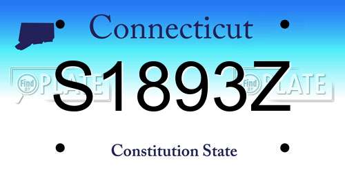 S1893Z Connecticut License Plate