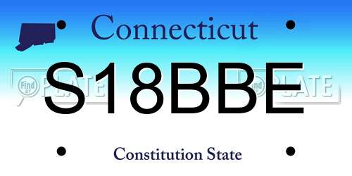 S18BBE Connecticut License Plate
