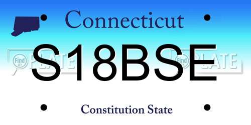 S18BSE Connecticut License Plate