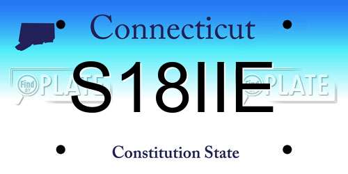 S18IIE Connecticut License Plate