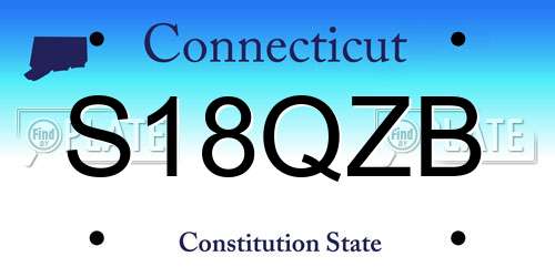 S18QZB Connecticut License Plate