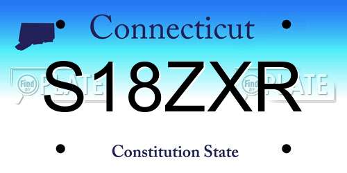 S18ZXR Connecticut License Plate