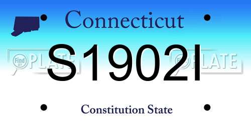 S1902I Connecticut License Plate