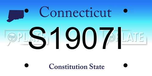 S1907I Connecticut License Plate