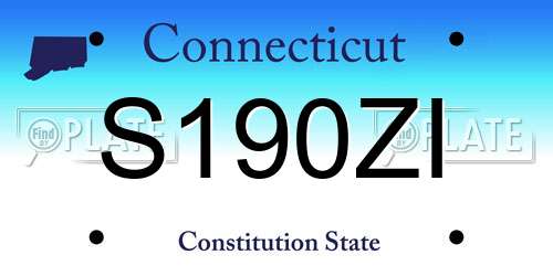 S190ZI Connecticut License Plate
