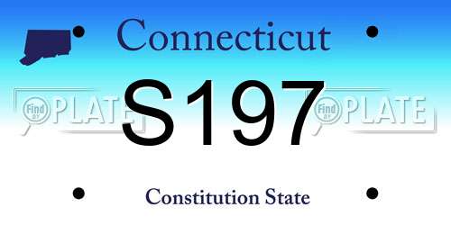S197 Connecticut License Plate