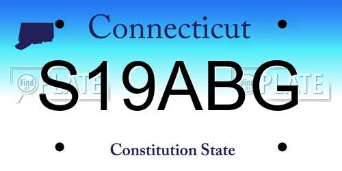 S19ABG Connecticut License Plate