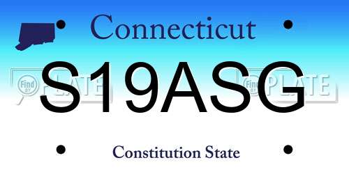 S19ASG Connecticut License Plate