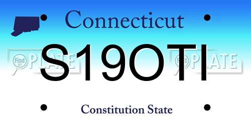 S19OTI Connecticut License Plate
