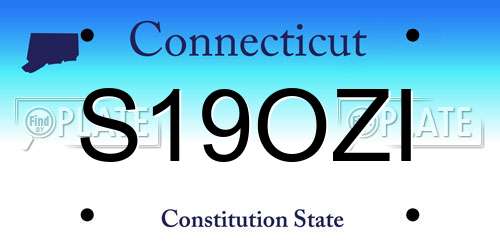 S19OZI Connecticut License Plate