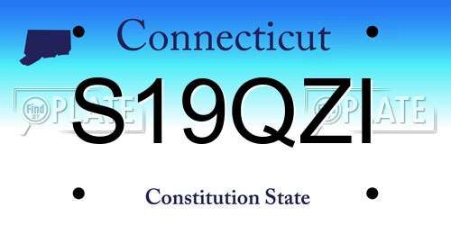 S19QZI Connecticut License Plate