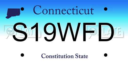 S19WFD Connecticut License Plate