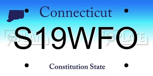 S19WFO Connecticut License Plate