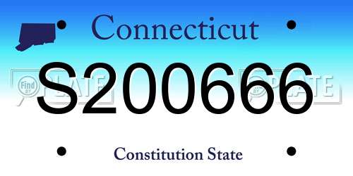 S200666 Connecticut License Plate