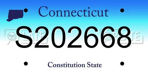 S202668 Connecticut License Plate