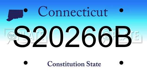 S20266B Connecticut License Plate