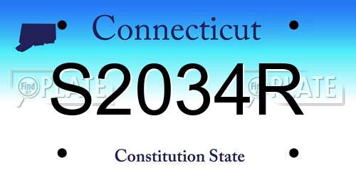 S2034R Connecticut License Plate