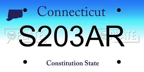 S203AR Connecticut License Plate