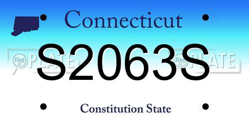 S2063S Connecticut License Plate
