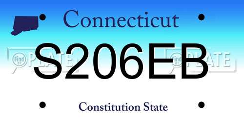 S206EB Connecticut License Plate