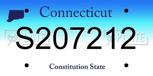 S207212 Connecticut License Plate