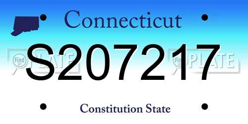 S207217 Connecticut License Plate