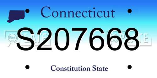 S207668 Connecticut License Plate