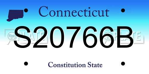 S20766B Connecticut License Plate
