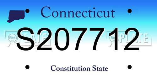 S207712 Connecticut License Plate